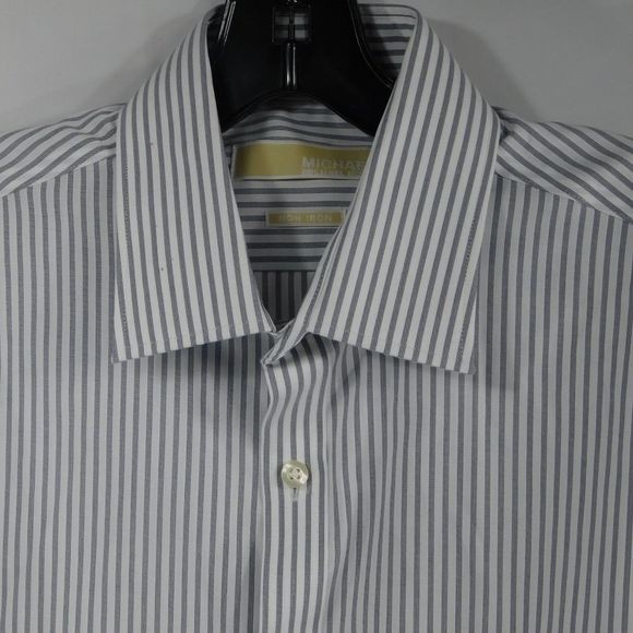 Michael Kors Gray and White Pinstripe Button Down - Picture 2 of 5